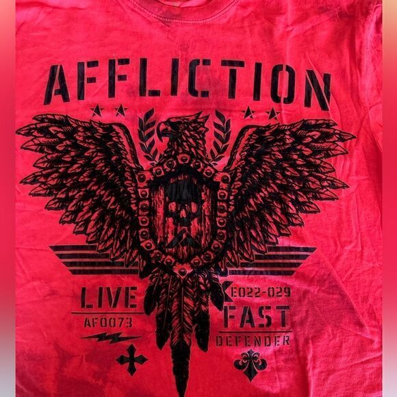 NWOT Buckle Men’s Affliction Art of War Red Short Sleeve Tee - Size M - Picture 4 of 8